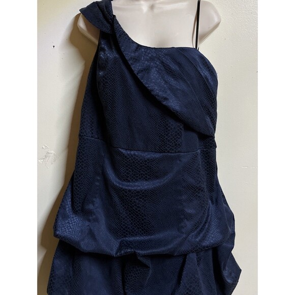 Torrid One Shoulder Balloon Dress Women's 24W Navy Leopard Print Tea Length - Picture 2 of 9